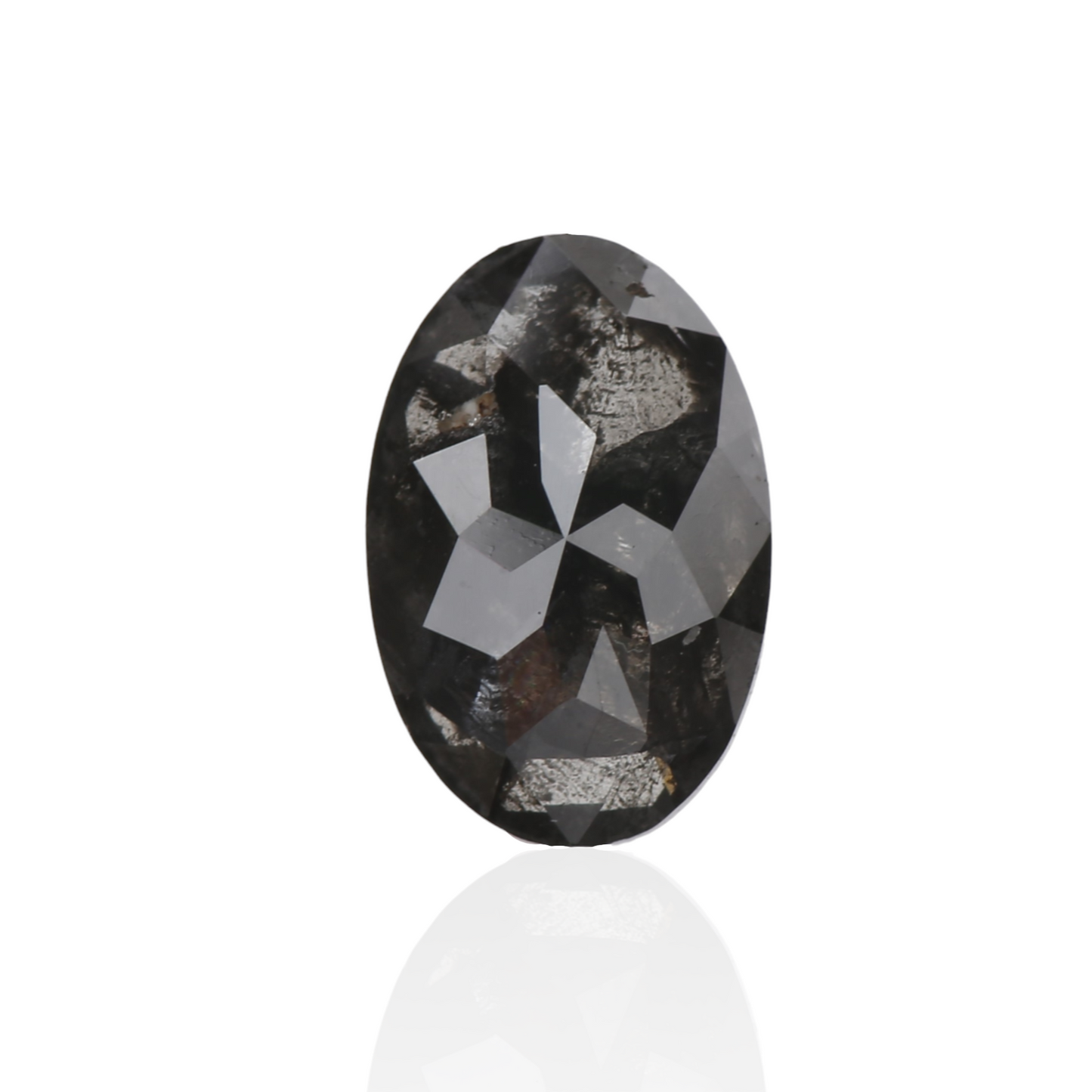 salt and pepper oval diamond black