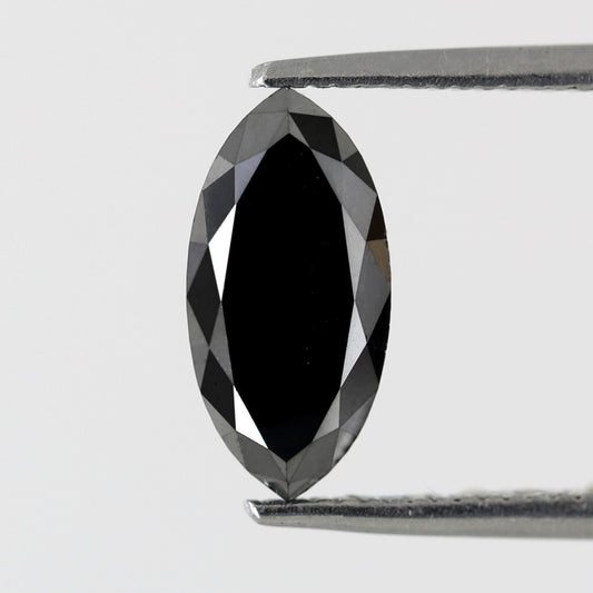 1.66 Carat Black Loose Natural Diamond 11 x 5.4 x 3.1 MM Marquise Shape Diamond Heated Black Color Diamond Perfect For Engagement Ring - Blackdiamond