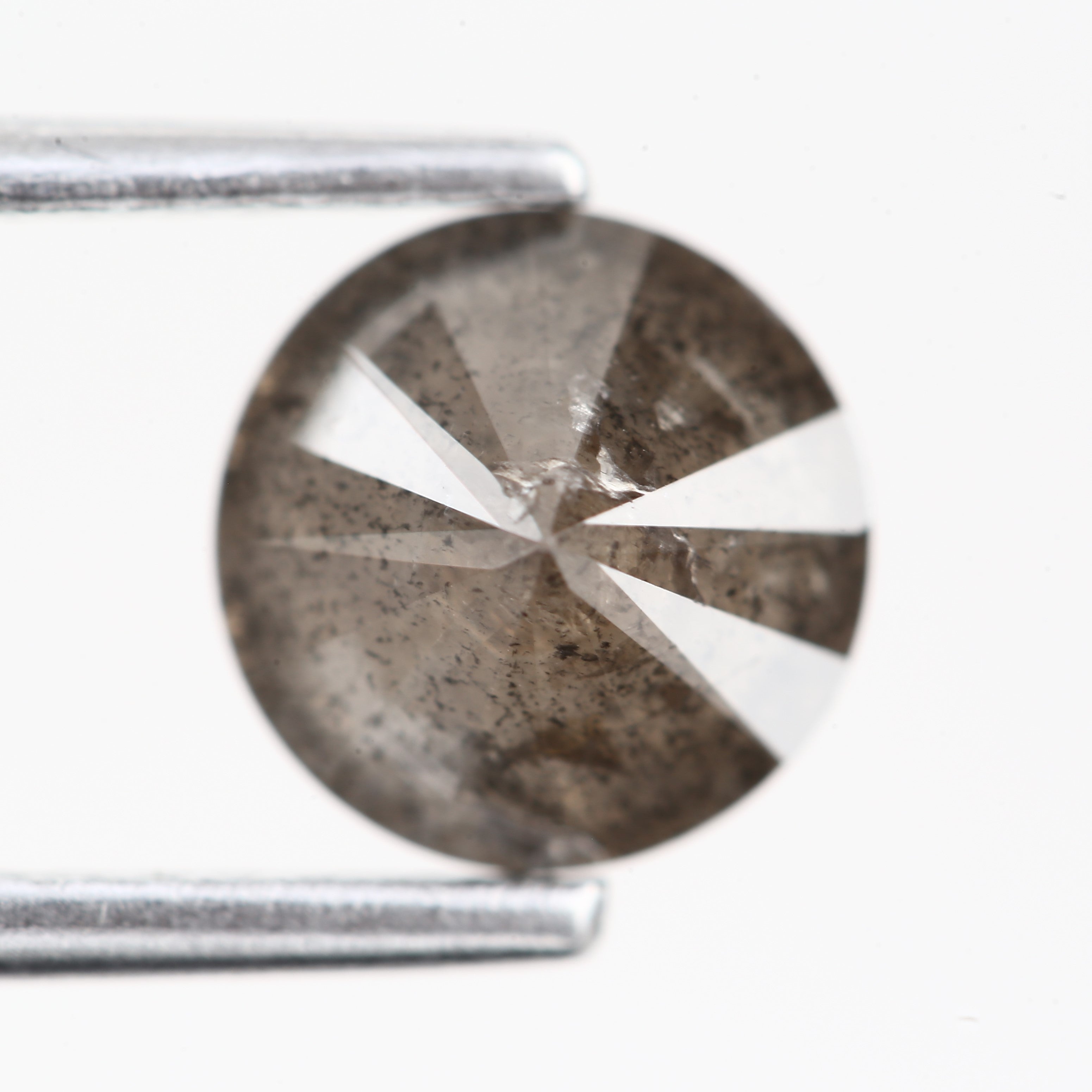 1.38ct Round Natural Smoky Salt and Pepper Diamond 6.7 MM