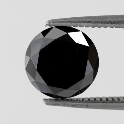 1.88 Carat 7.9 MM Sparkling Polished Natural Black Brilliant Cut Stunning Faceted Loose Best Quality Diamond Perfect Gift For Her - Blackdiamond