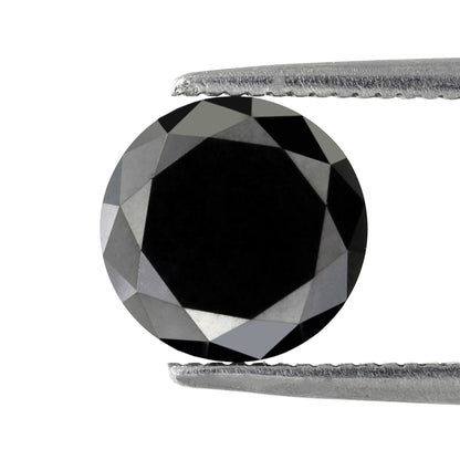 1.88 Carat 7.9 MM Sparkling Polished Natural Black Brilliant Cut Stunning Faceted Loose Best Quality Diamond Perfect Gift For Her - Blackdiamond