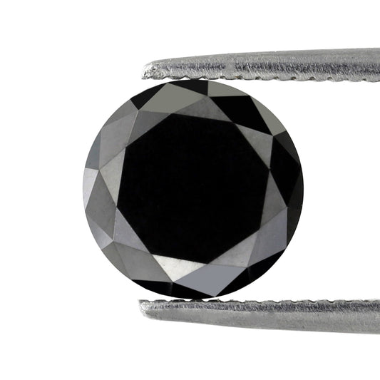 1.88 Carat 7.9 MM Sparkling Polished Natural Black Brilliant Cut Stunning Faceted Loose Best Quality Diamond Perfect Gift For Her