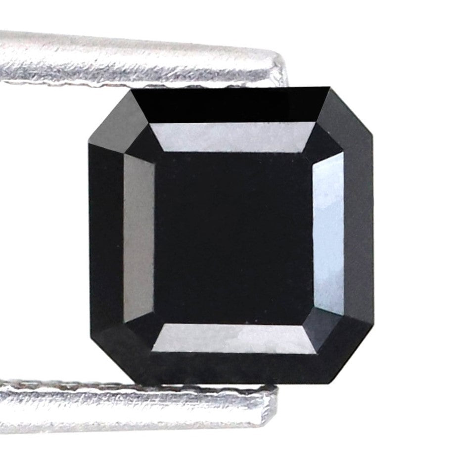 1.40 Carat Natural Diamond 6 MM Black Emerald Square Shape Emerald Cut Ring Black Emerald Necklace - Blackdiamond