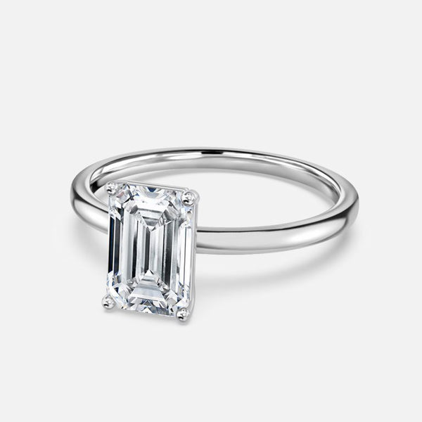 Deltic Emerald Solitaire Engagement Ring 14K / 18K Solid Gold