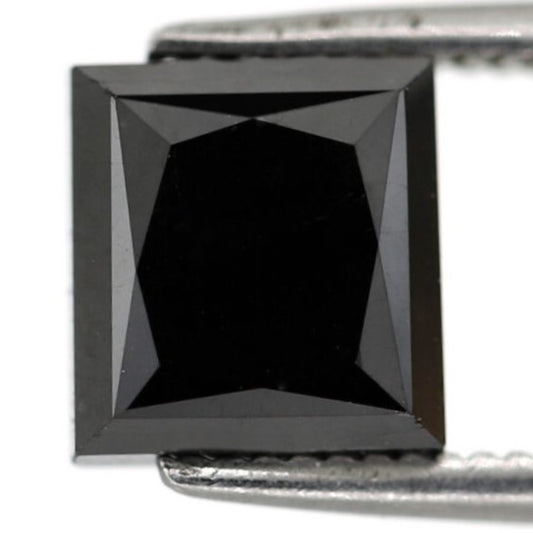 2 Carat Square Shape Rose Cut Black Diamond For Engagement Ring At Wholesale Price