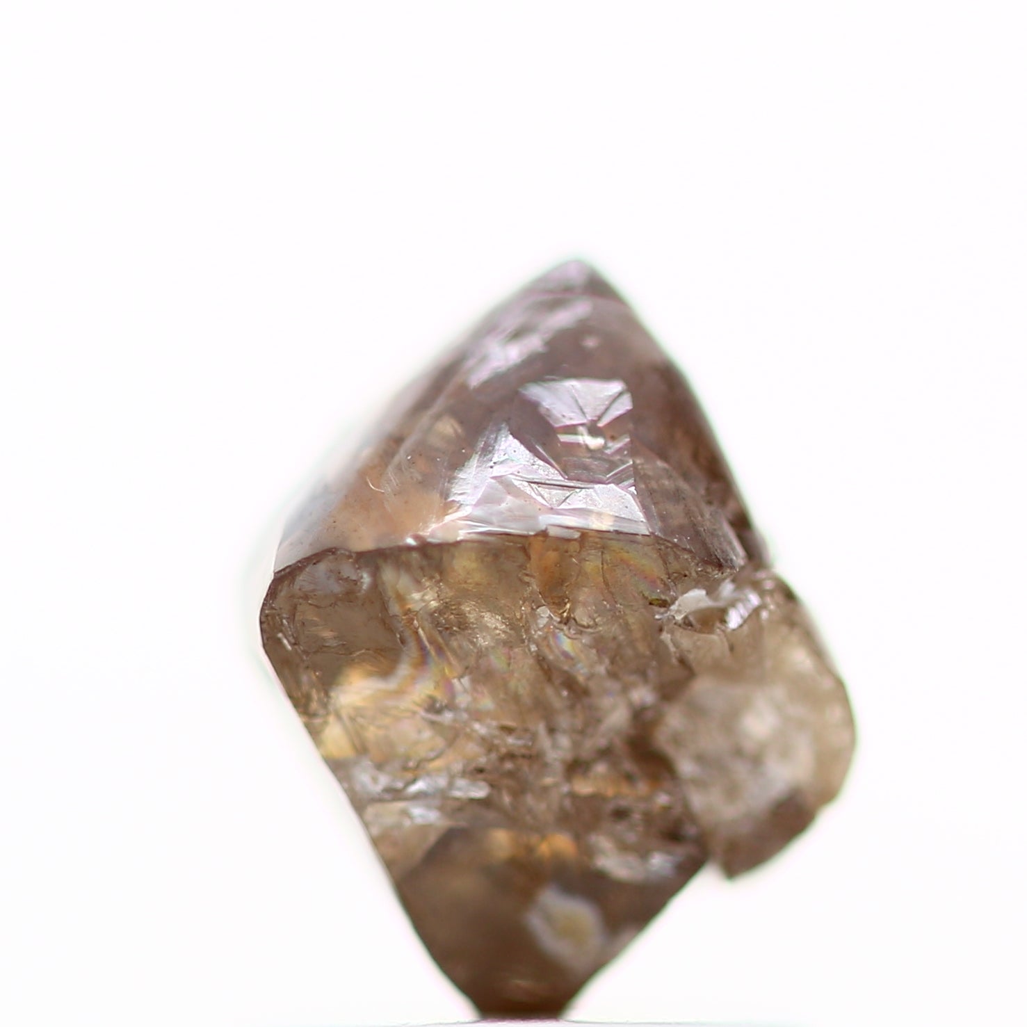 1.82 Carat Natural Fancy Cognac Brown Octahedron Rough Diamond 7.20 MM - Blackdiamond