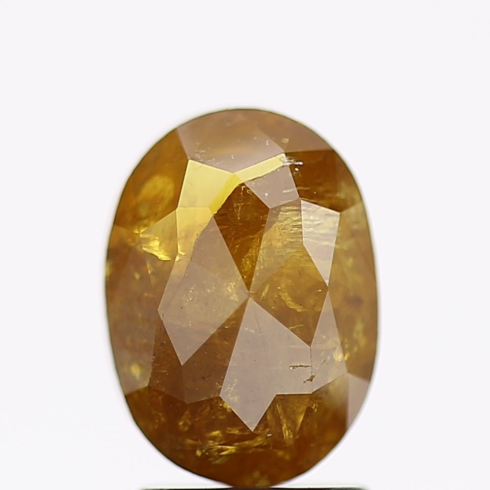 2.34 Carat Natural Oval Salt and Pepper Diamond Fancy Yellow 9.1 MM