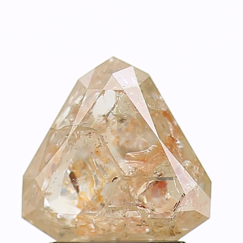 1.42 Carat Natural Orange Trillion Salt and Pepper Diamond 7.3 MM