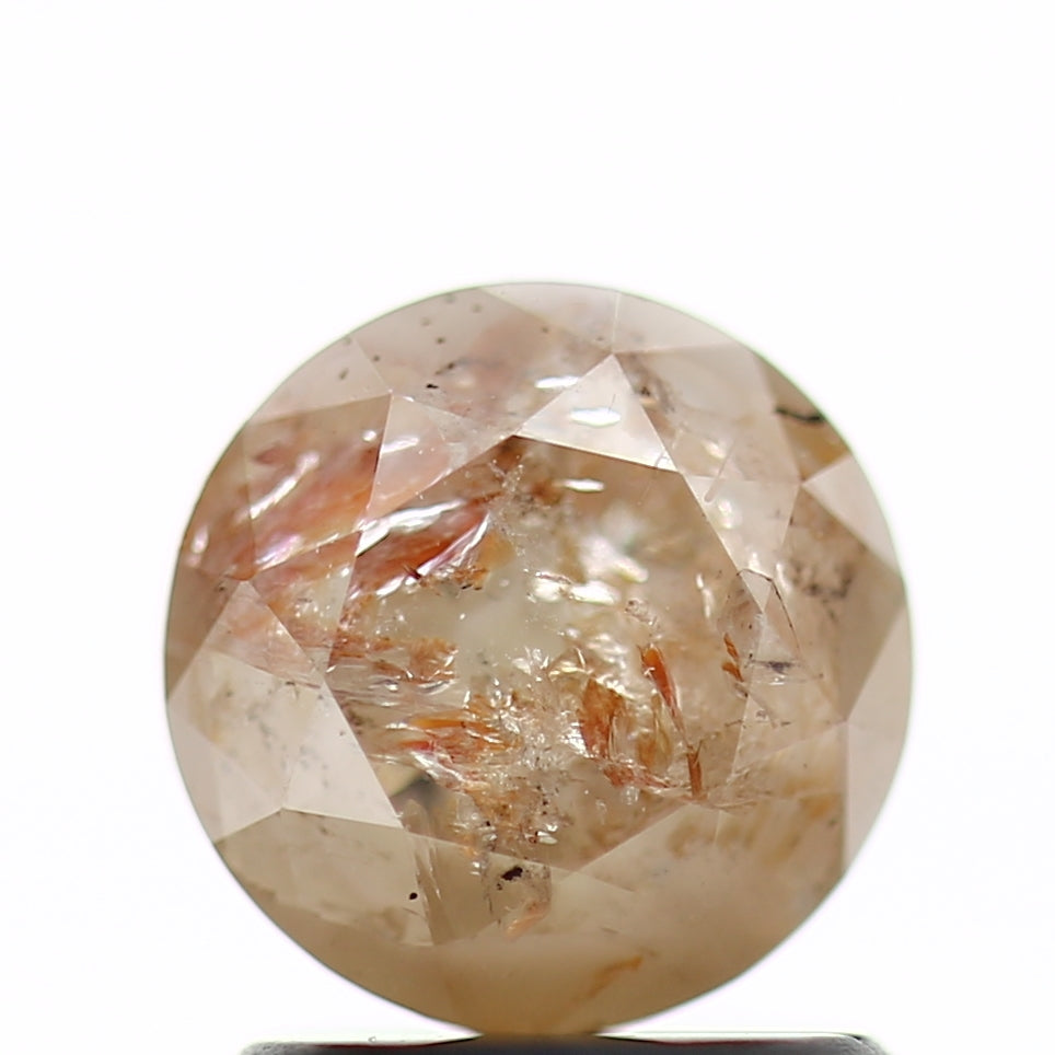 1.33 Carat Natural Orange Rustic Round Cut Diamond 6.63 MM - Blackdiamond