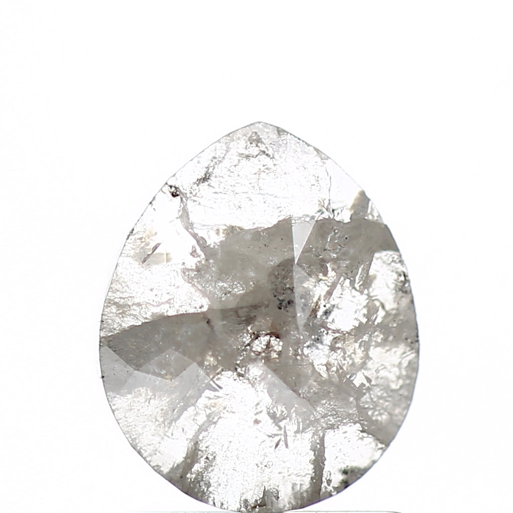 0.91 Carat Natural Pear Checker Cut Salt Pepper Diamond SDM75