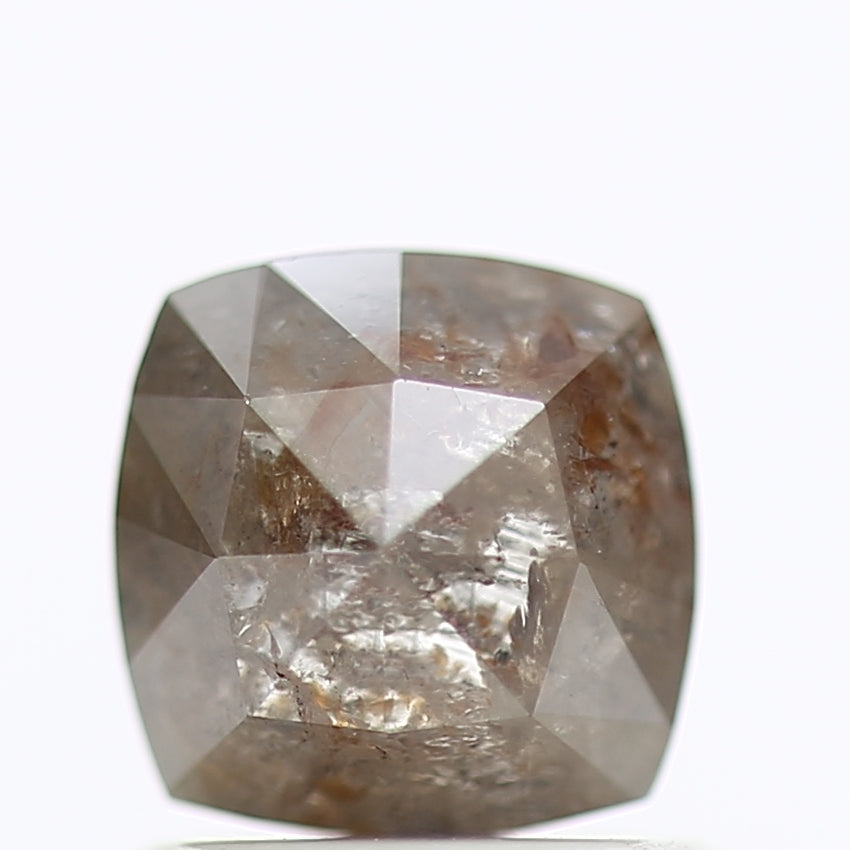 1 Carat Natural Gray Salt And Pepper Cushion Rosecut Diamond 5.62 MM