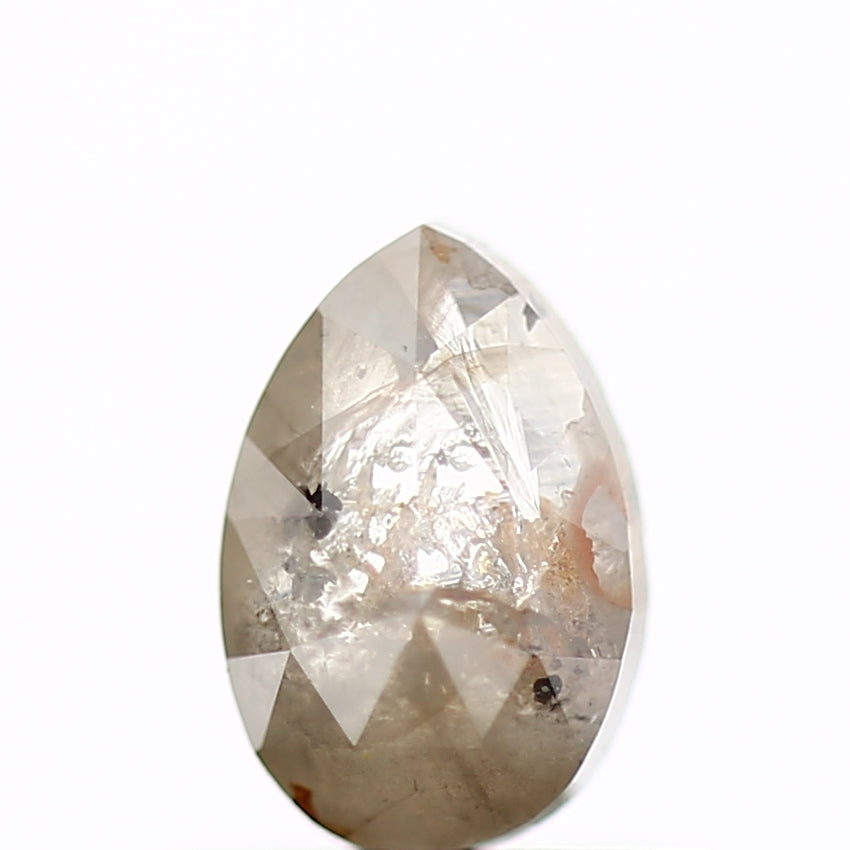 0.46 Carat Natural Rose Cut Gray Pear Rustic Diamond SDM322