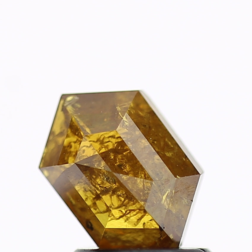 1.19 Carat Fancy Yellow  Hexagon Salt and Pepper Diamond 7.9 MM