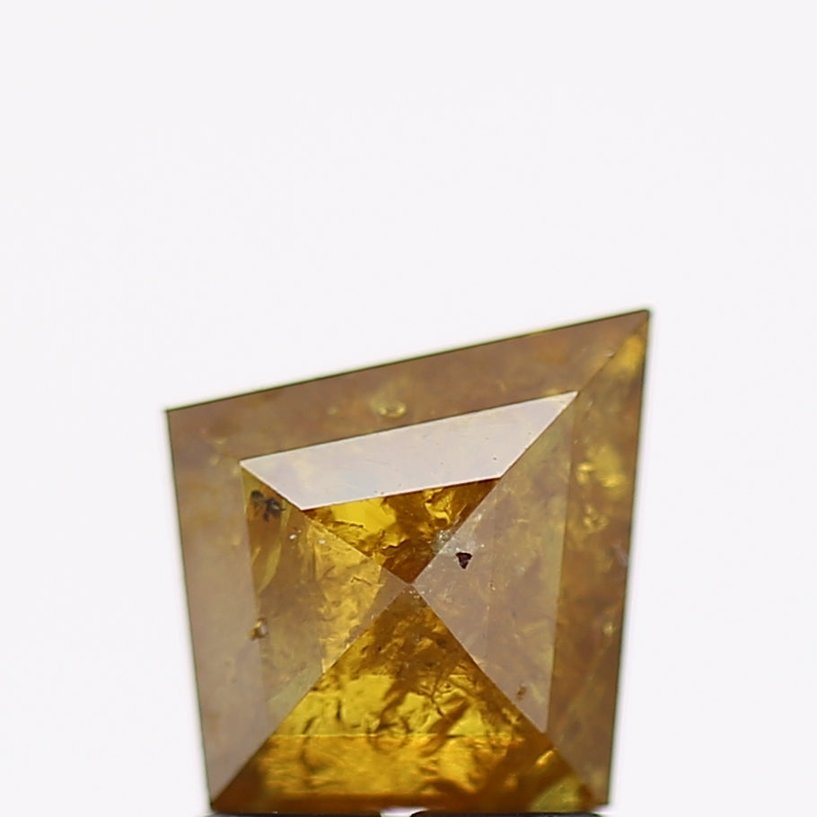 1.44 Carat Natural Fancy Yellow Kite Salt and Pepper Diamond 9.1 MM