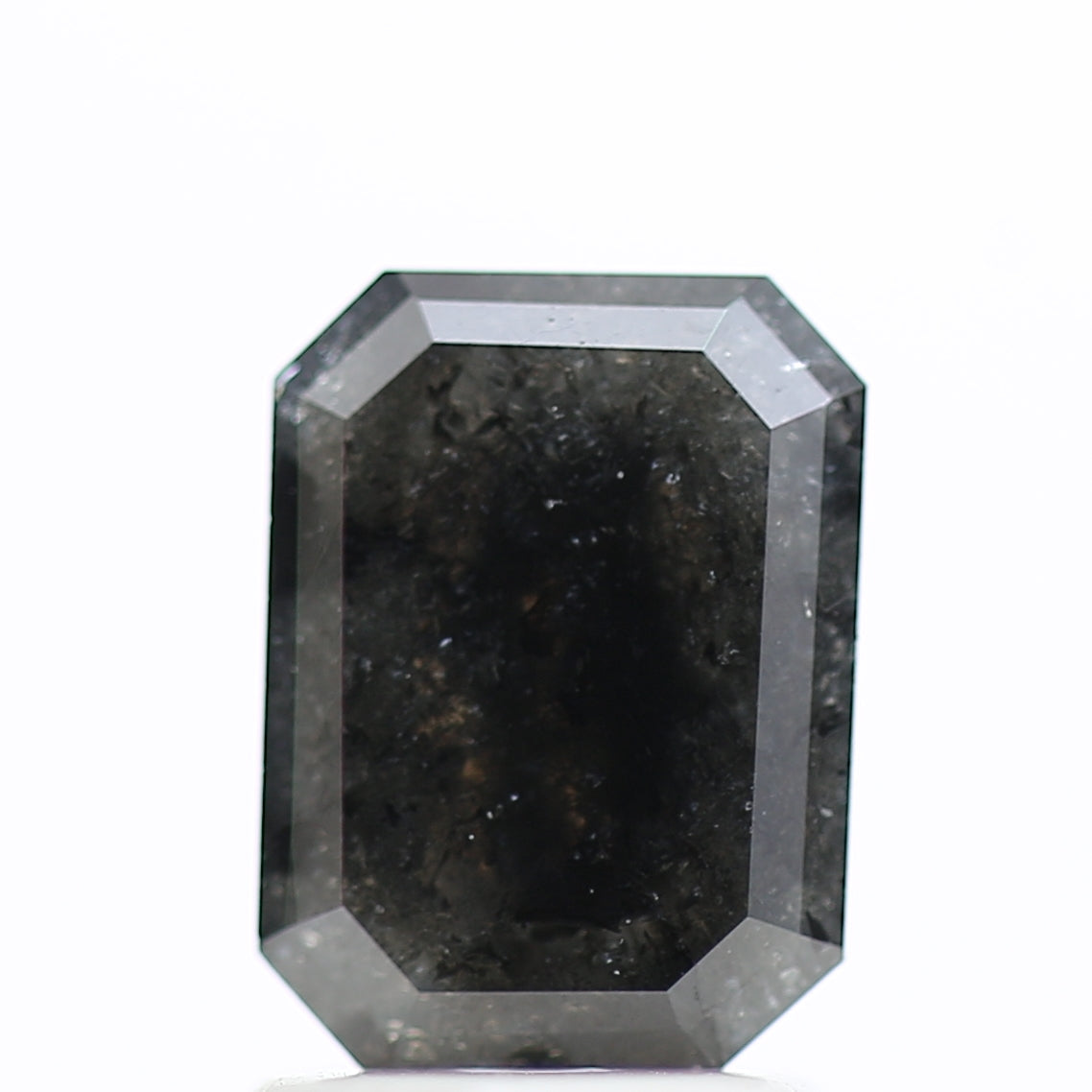 1.18 Carat Natural Emerald Loose Black Salt And Pepper Diamond 7.97 MM