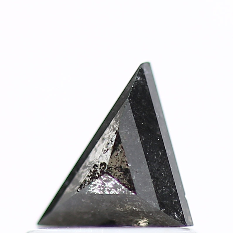 0.45 Carat 6.52 MM Natural Fancy Gray Triangle Salt and Pepper Diamond - Blackdiamond