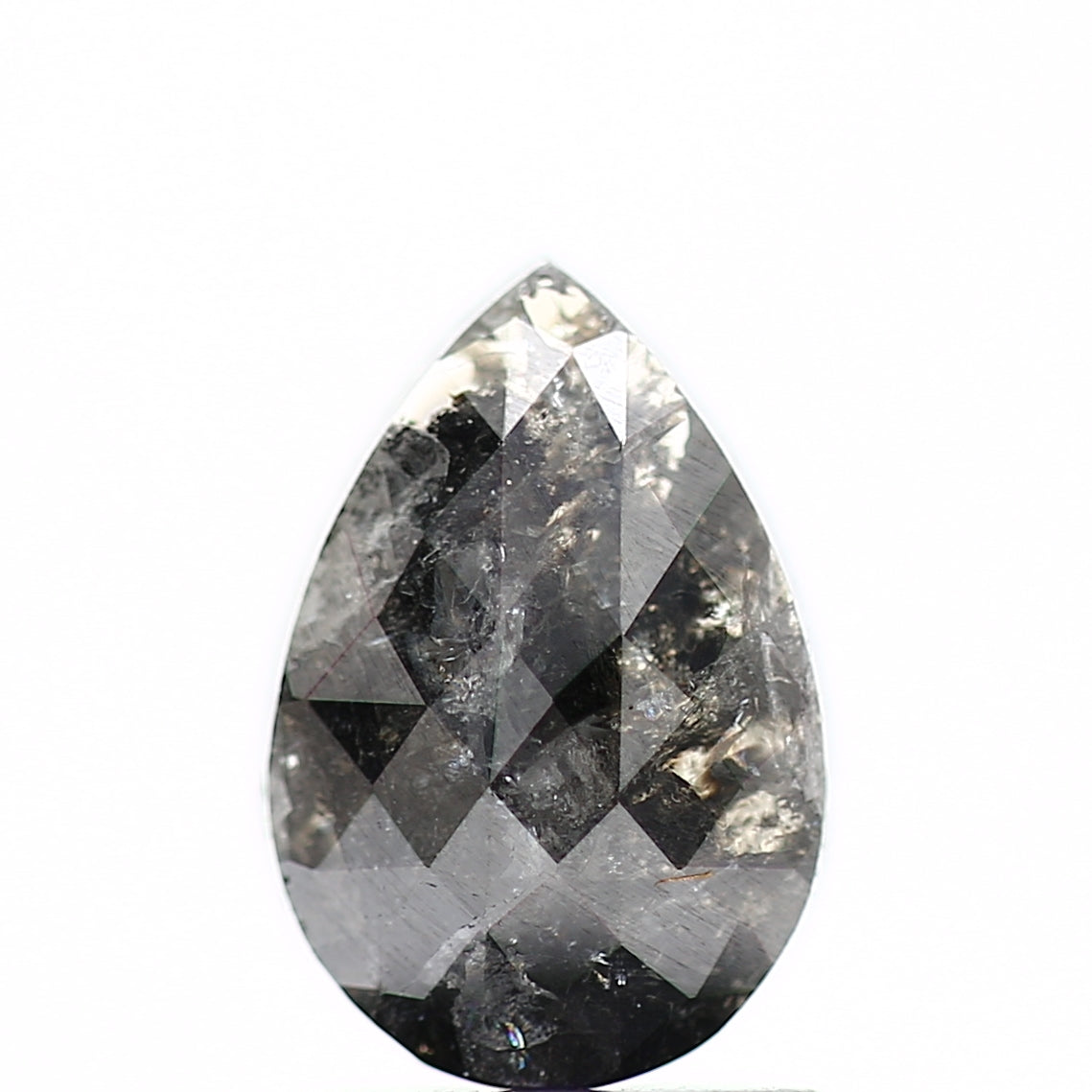 1.02 Carat Natural Pear Checker Cut Salt and Pepper Diamond SDM333