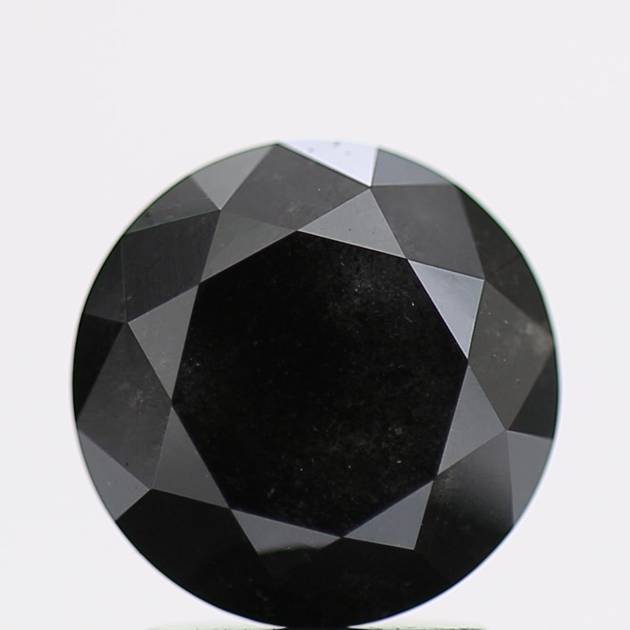 1.97 Carat Fancy Black Round Brilliant Diamond GIA Certified