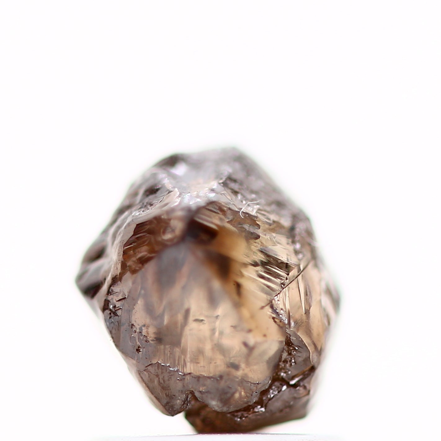 1.75 Carat Natural Fancy Cognac Brown Crystal Raw Rough Diamond 6.6 MM - Blackdiamond