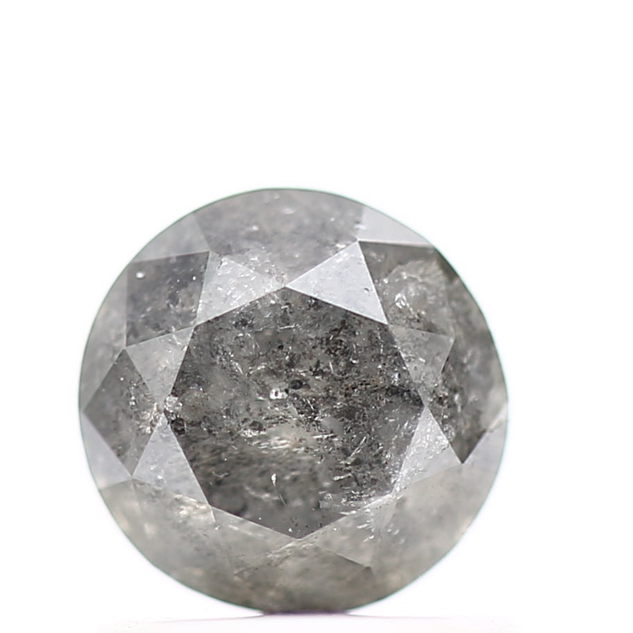 1.03 Carat Fancy Gray Round Salt and Pepper Diamond 5.81 MM - Blackdiamond