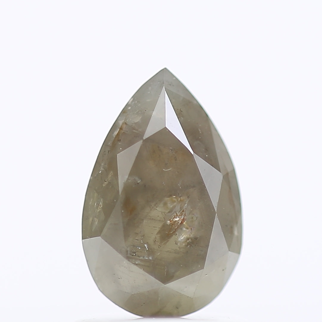 0.94 Carat Natural Gray Pear Salt and Pepper Diamond 8.05 MM