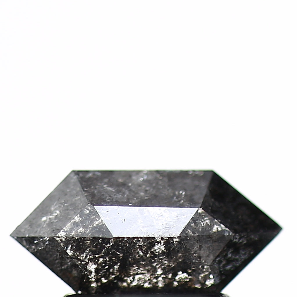 0.74 Carat Gray Black Hexagon Salt & Pepper Diamond 9.25 MM