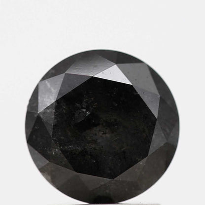 1.57 Carat Fancy Black Round Cut Natural Loose Diamond 7.5 MM - Blackdiamond