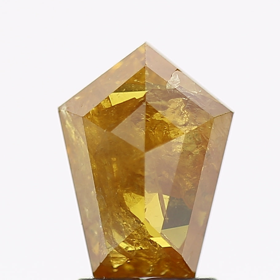 1.70 Carat Natural Fancy Yellow Kite Salt and Pepper Diamond 9.3 MM