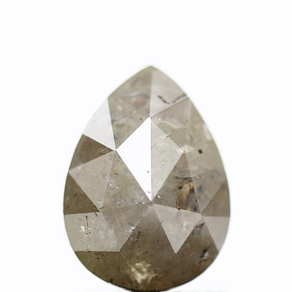 1.58 Carat Natural Pear Rose Cut Gray Rustic Diamond SDM441