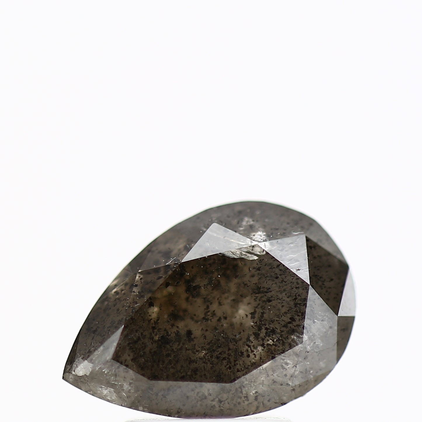 2.19 Carat Gray Salt and Pepper Pear Loose Natural Diamond 10.34 MM