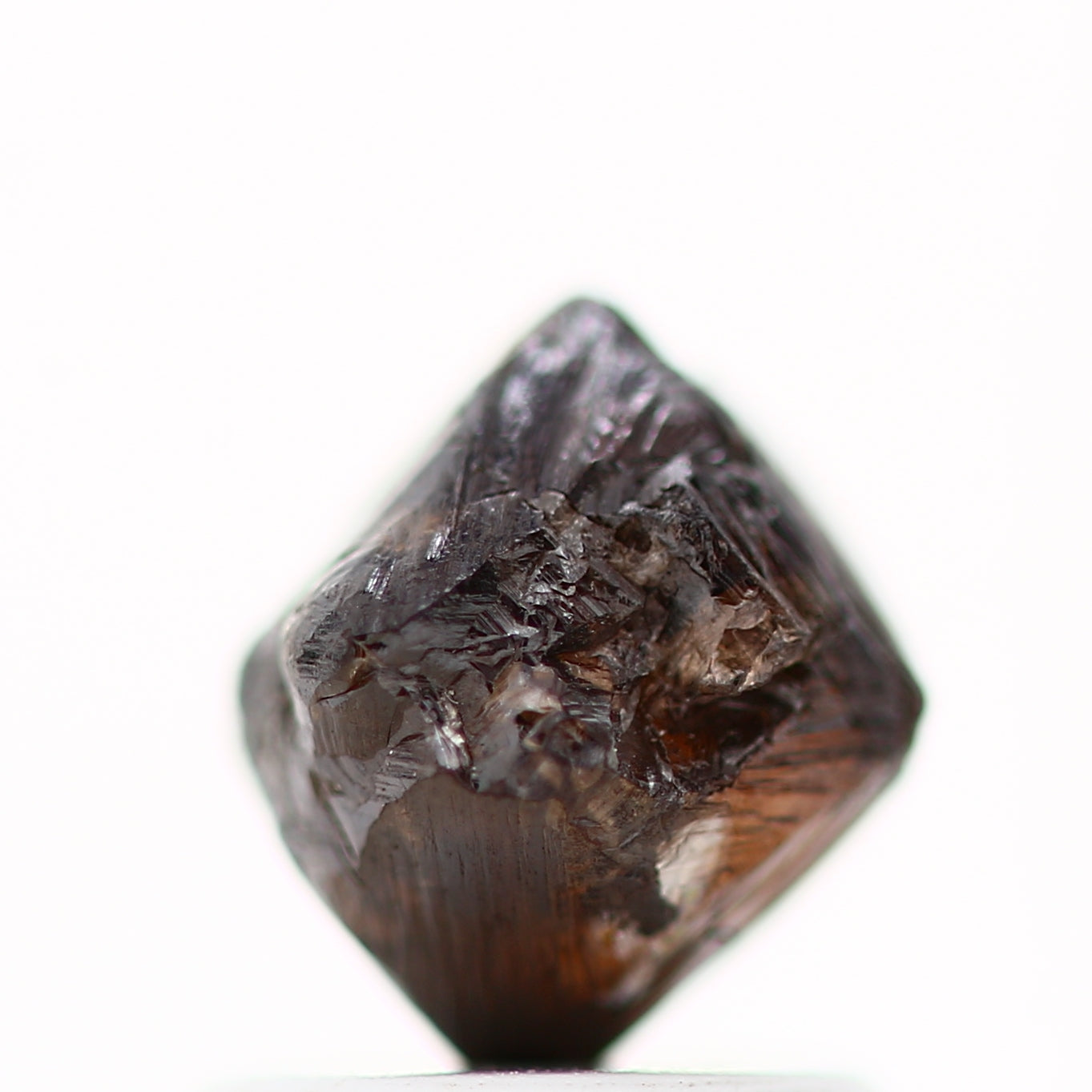 1.64 Carat Fancy Brown Crystal Octahedron Rough Uncut Diamonds 6.60 MM - Blackdiamond