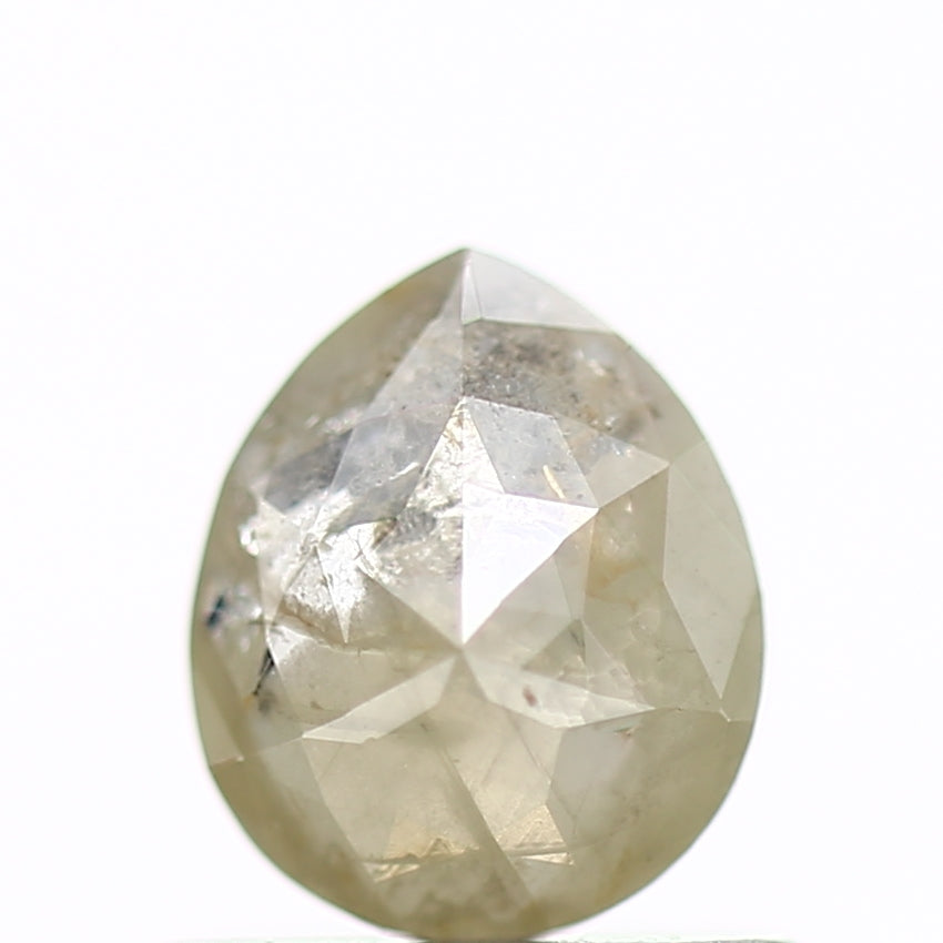 0.54 Carat Natural Rose Cut Gray Pear Rustic Diamond SDM303