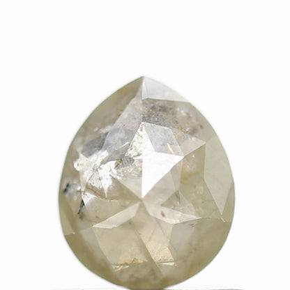 0.54 Carat Natural Rose Cut Gray Pear Rustic Diamond SDM303