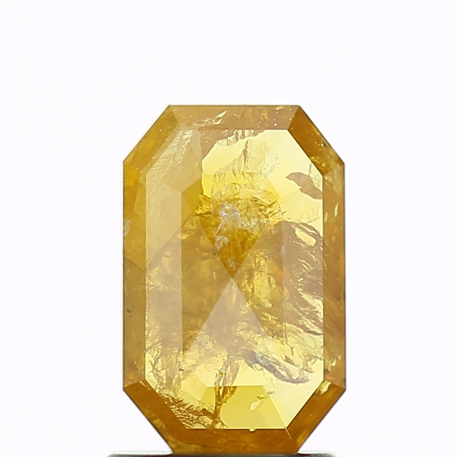 1.12 Carat Natural Yellow Emerald Salt and Pepper Diamond 8.4 MM