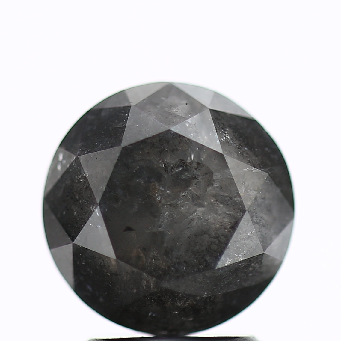 3 Carat Natural Fancy Gray Round Loose Salt and Pepper Diamond 8.3 MM