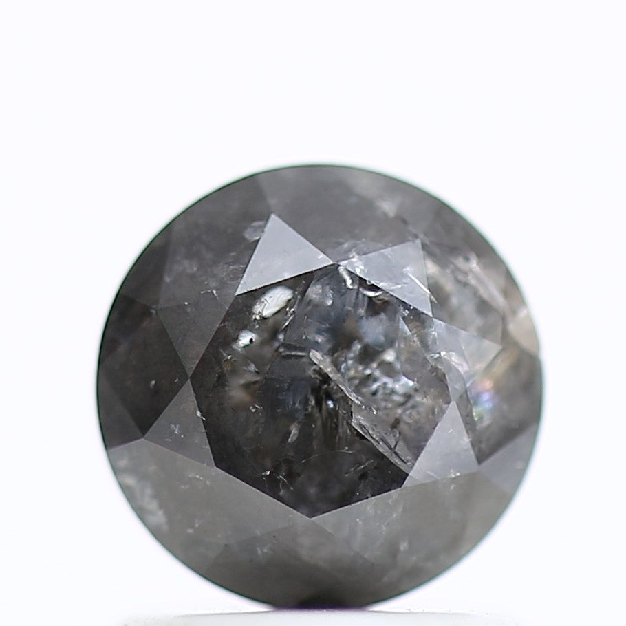 1.16 Carat Natural Round Galaxy Salt and Pepper Diamond 6.27 MM