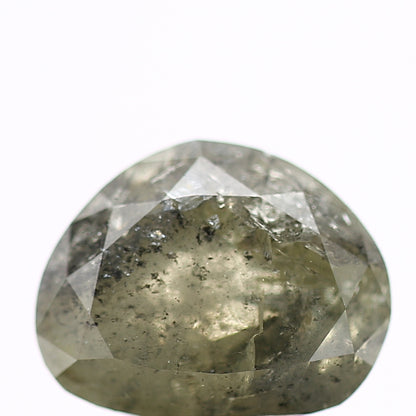 2.56 Carat Natural Green Gray Salt and Pepper Pear Diamond sd02