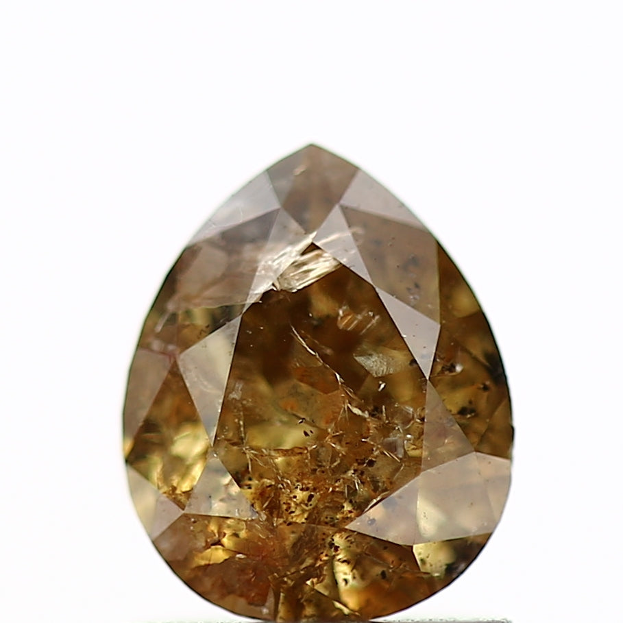 0.82 Carat Natural Pear Orange Salt and Pepper Diamond SDM65