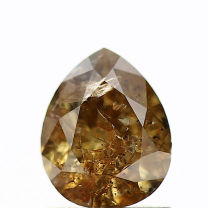 0.82 Carat Natural Pear Orange Salt and Pepper Diamond SDM65