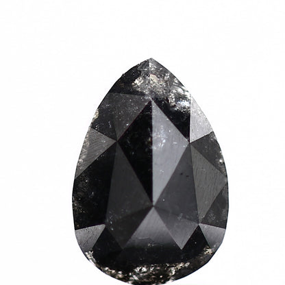 1.25 Carat Natural Pear Rose Cut Black Salt and Pepper Diamond SDM186