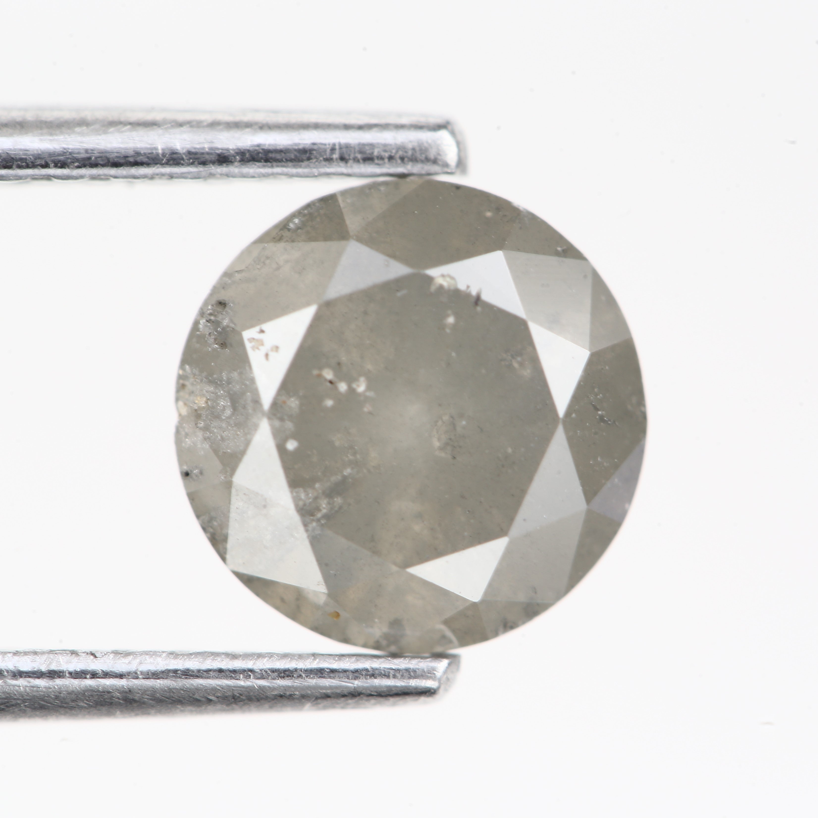 1.03ct Natural Celestial Stormy Gray Salt and Pepper Diamond 6.4 MM