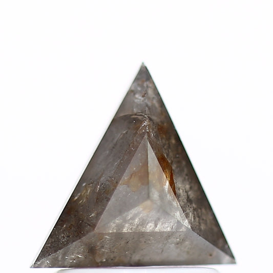 0.73 Carat 6.98 MM Natural Fancy Gray Triangle Salt and Pepper Diamond