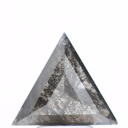 1.69 Carat 9.17 MM Natural Fancy Gray Triangle Salt and Pepper Diamond - Blackdiamond