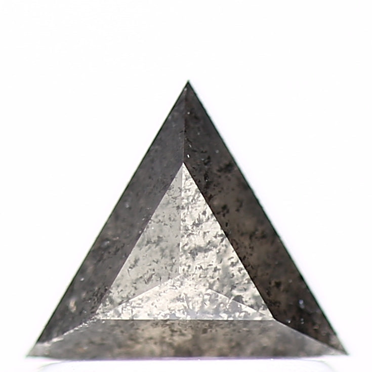 0.62 Carat 5 MM Natural Fancy Gray Triangle Salt and Pepper Diamond - Blackdiamond