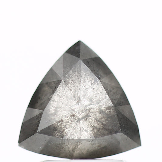 1.79 Carat 7.6 MM Natural Fancy Gray Trillion Salt and Pepper Diamond