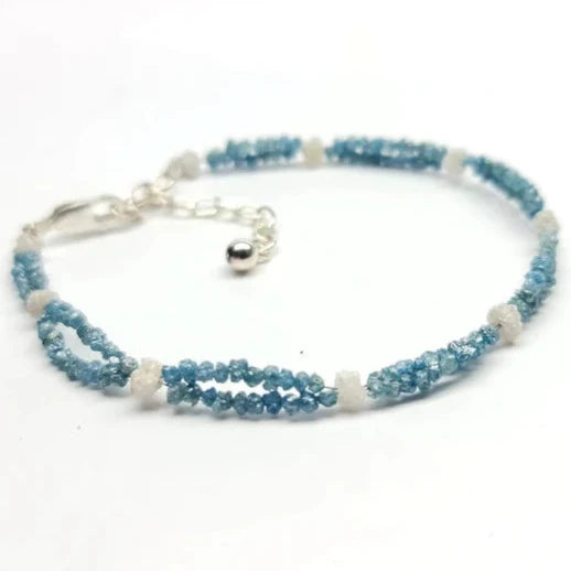 blue diamond beads bracelet