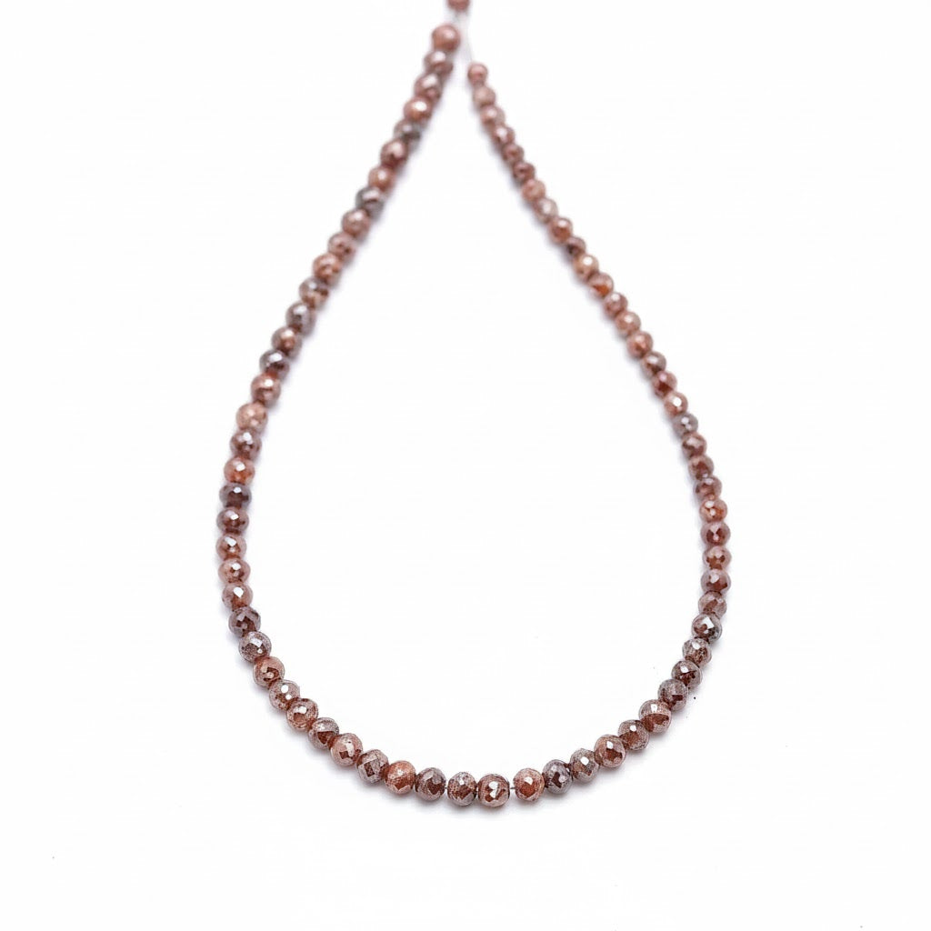 AAA+ Quality Natural Red Champagne Diamond Faceted Rondelle Beads