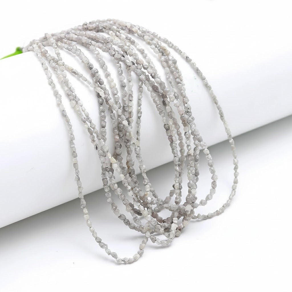 15 Inch Rough Grey Diamond Beads 2-3 mm Uncut Diamond Beads