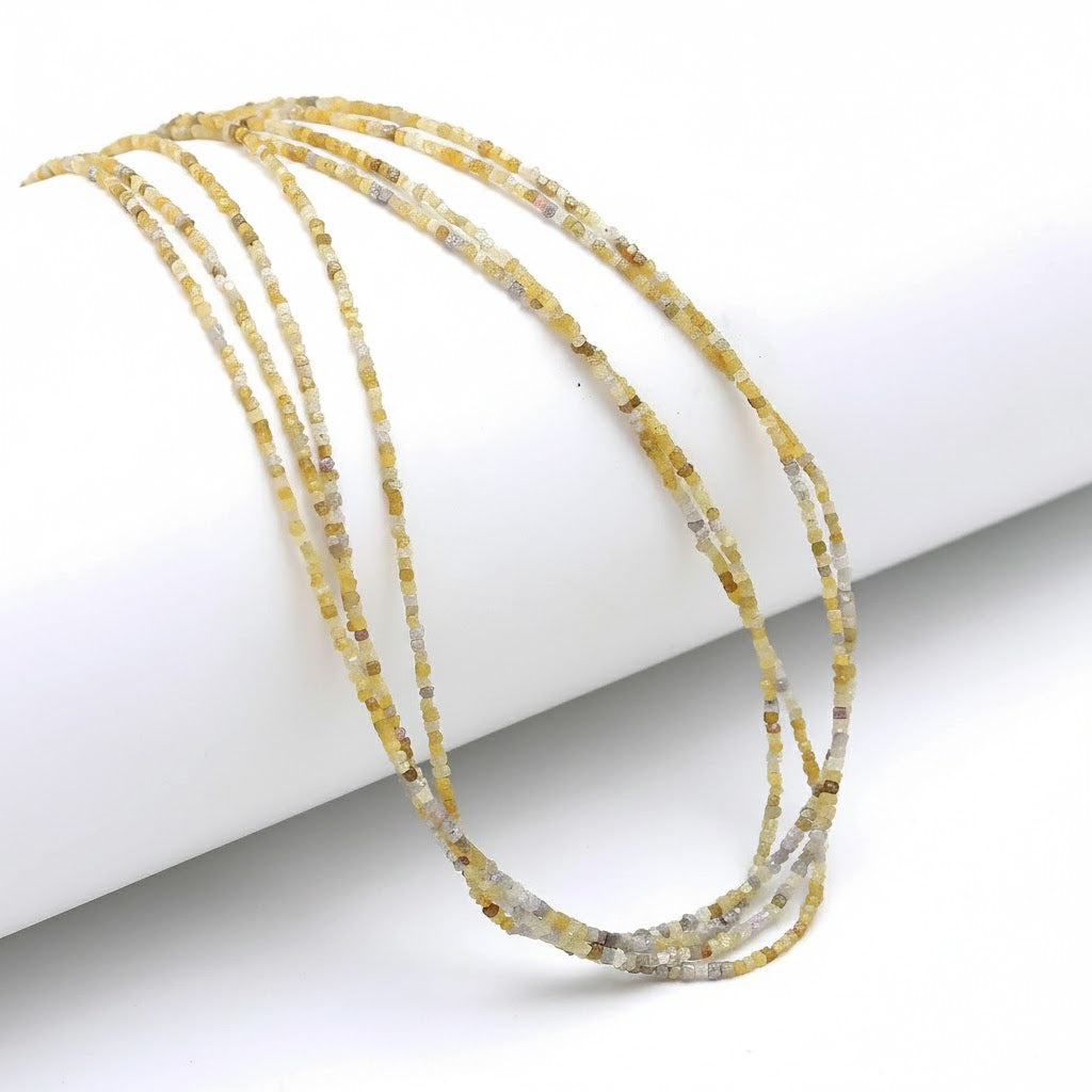 16 Inch Strand Natural Multi-Colour Raw Diamond Cube Beads