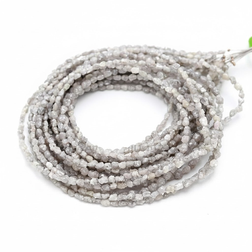 15 Inch Rough Grey Diamond Beads 2-3 mm Uncut Diamond Beads